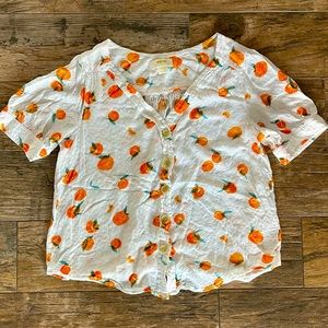 MAEVE button up Oranges top 8 Medium